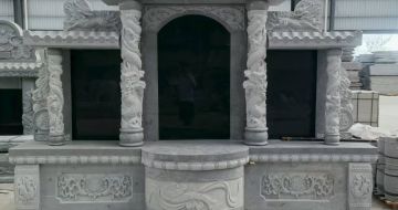 牡丹江 芝麻灰高档墓碑，土墓，可定制