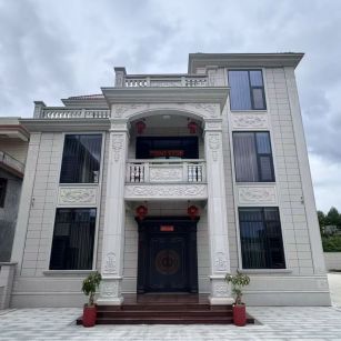 牡丹江 芝麻白石材别墅干挂案例展示