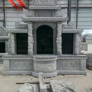 牡丹江 芝麻灰高档墓碑，土墓，可定制