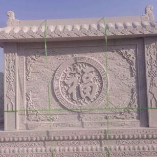 牡丹江 芝麻白花岗岩屏风，照壁，影壁