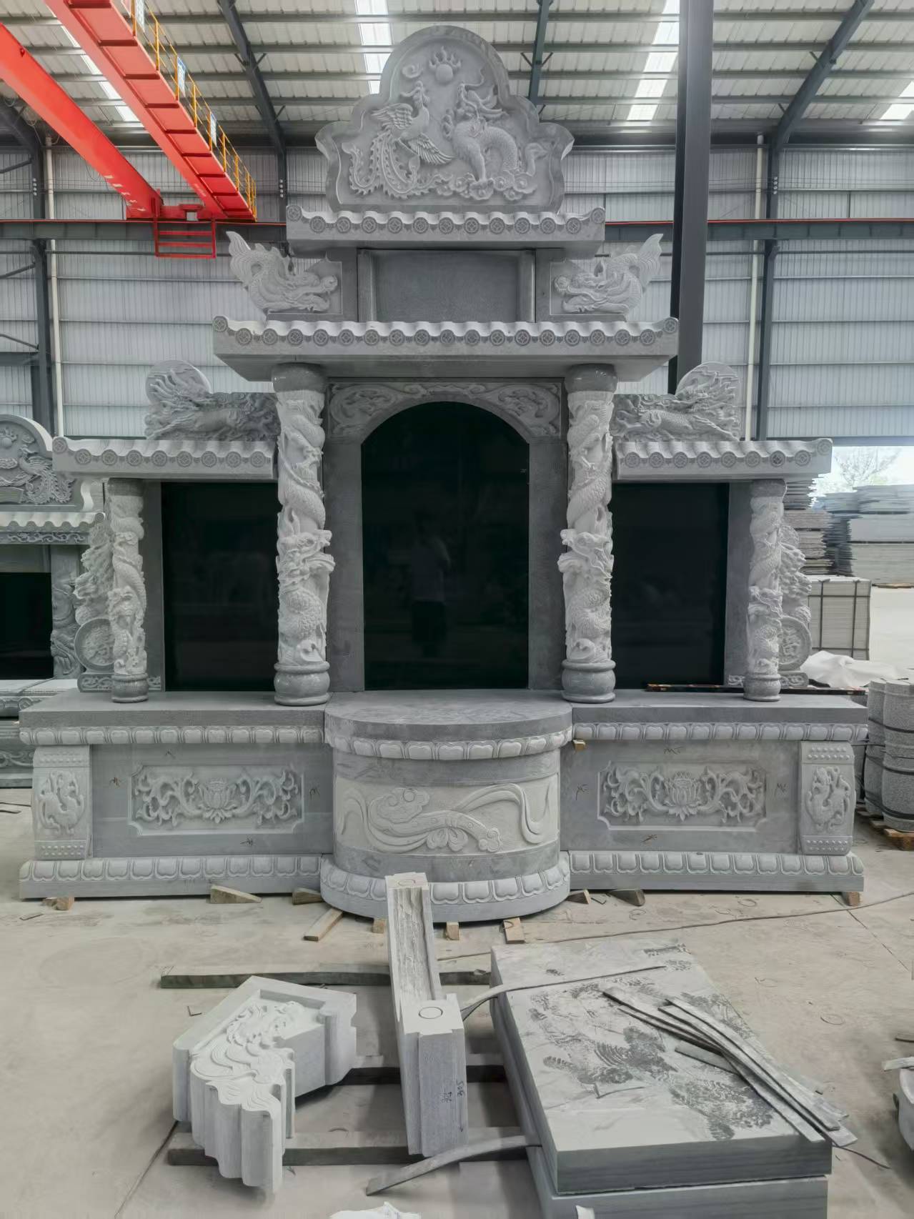 牡丹江 芝麻灰高档墓碑，土墓，可定制